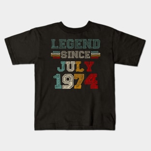 49 Years Old Legend Since July 1974 49th Birthday Kids T-Shirt